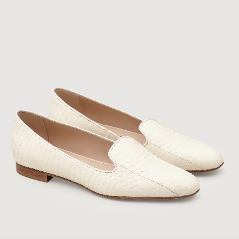 Lafayette 148🍂🍁snakeskin Siena slipper in cloud